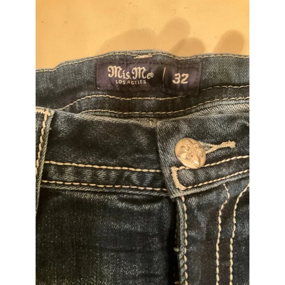 Miss Me Western Los Angeles Bootcut Jeans Size 32 Cross Pocket Embellished - Picture 8 of 9